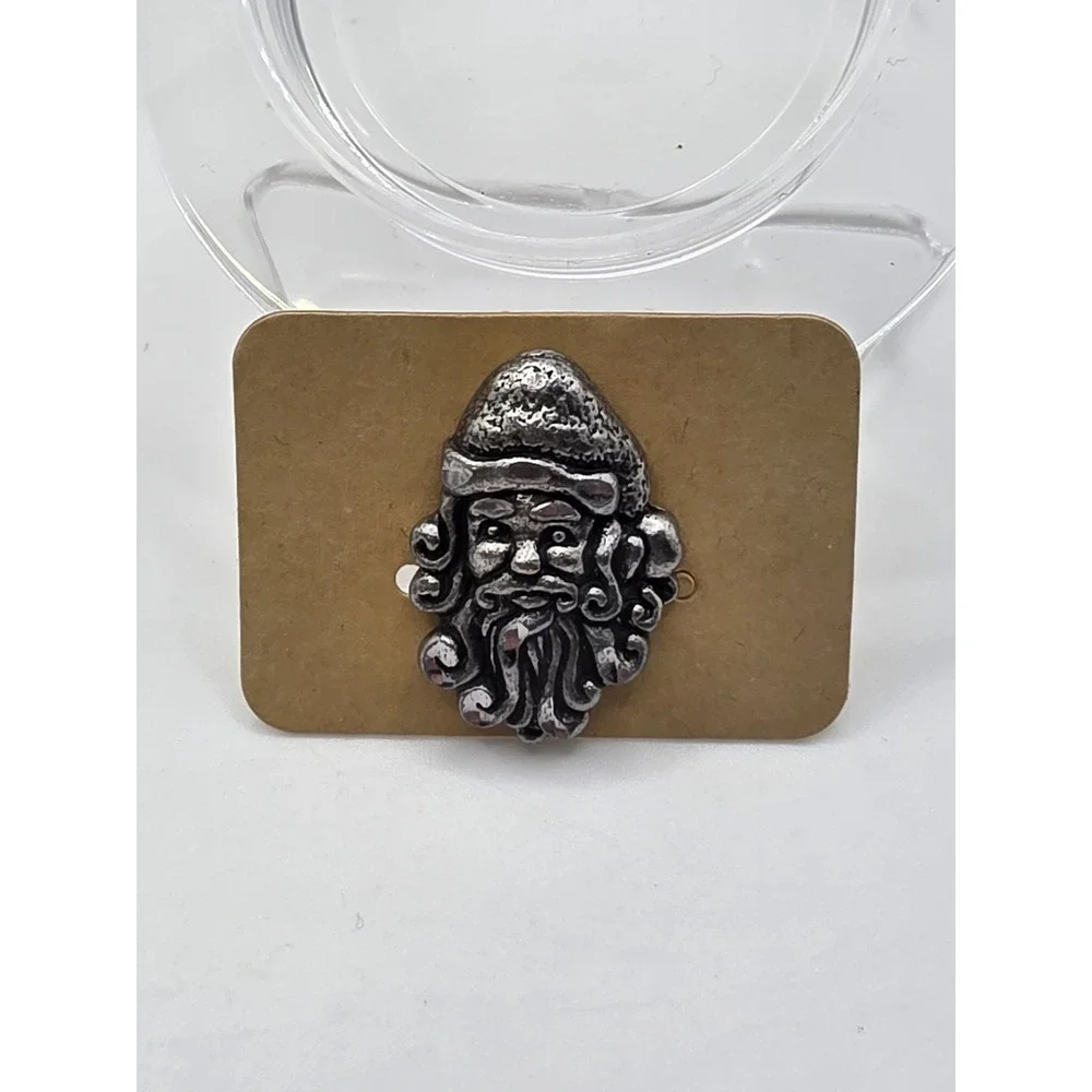 Pewter Diamond Cut Santa Claus Lapel Pin